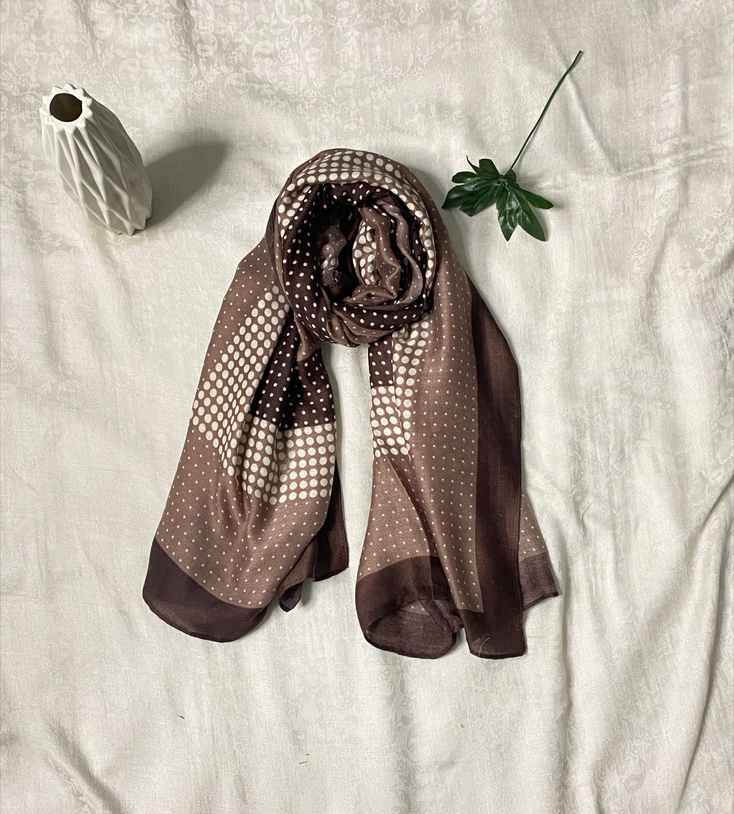 Brown & Beige Pashmina Stole - Shawl